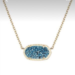 Kendra Scott Elisa Gold Necklace in Indigo Blue Drusy